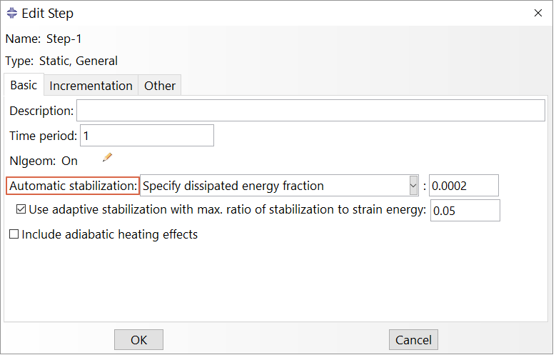 specifying automatic stabilization
